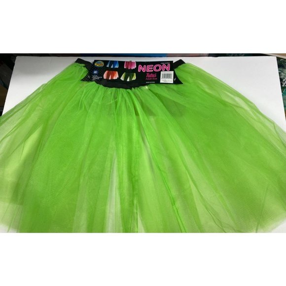 "KID FUN" NEON GREEN ELASTIC WAIST PETTICOAT UNDERSKIRT ADULT TUTU SIZE: L NWT - Picture 1 of 3